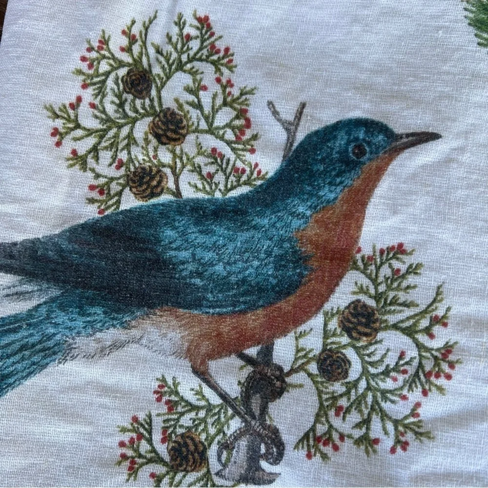 Pottery Barn Winter Fauna 9-Piece Table Linen Set Runner Napkins Cotton Linen